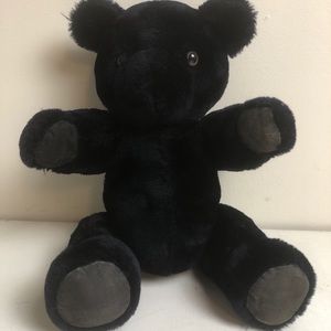 🎉‎ Vintage Black Stuffed Bear Marked Handmade Fae Reber 16" Plush